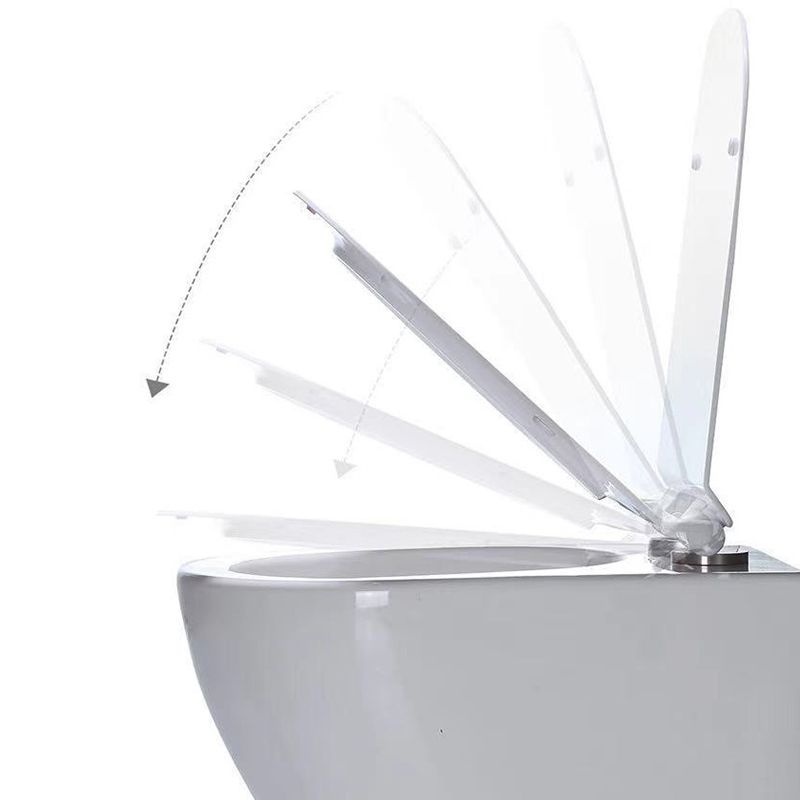 Modern Wall Mount Toilet Bowl 1-Piece Urine Toilet with Slow Close Seat for Washroom