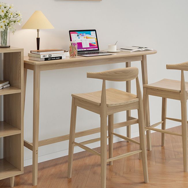 Modern Trestle Base Bar Table Set 1/2/3 Pcs Solid Wood Bar Table and Stools