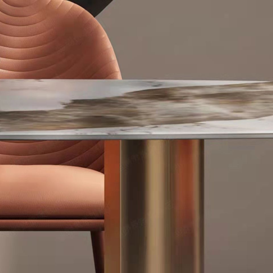 Contemporary Dining Set 1/2/5/7 Pieces Glossy White Stone Dining Table Set