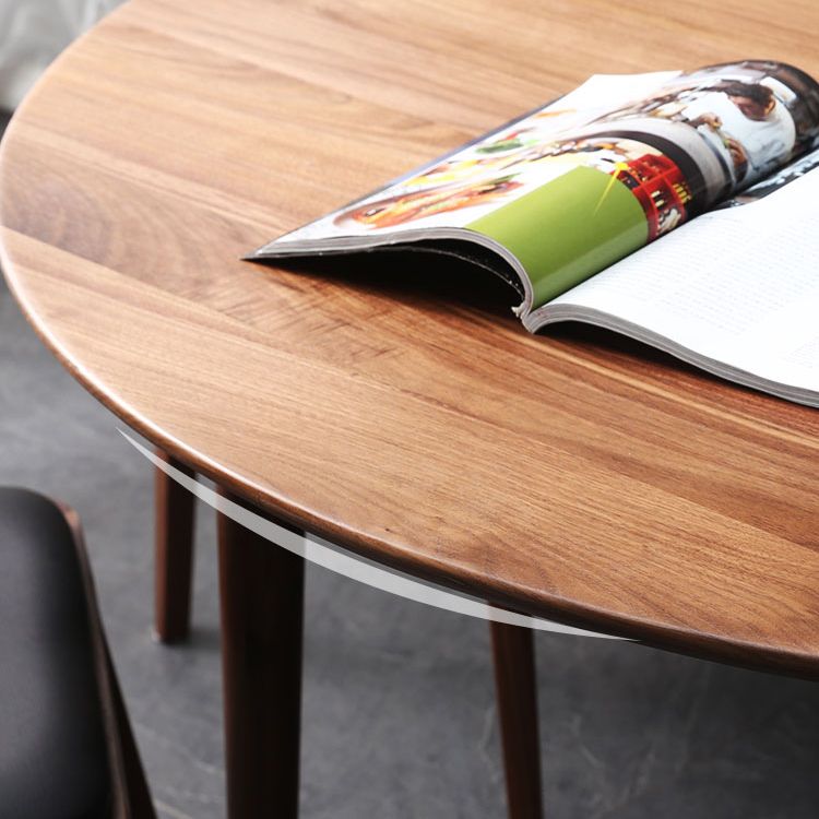 Contemporary 1/2/5/6 Pieces Furniture Round Solid Wood Dining Set in Brown