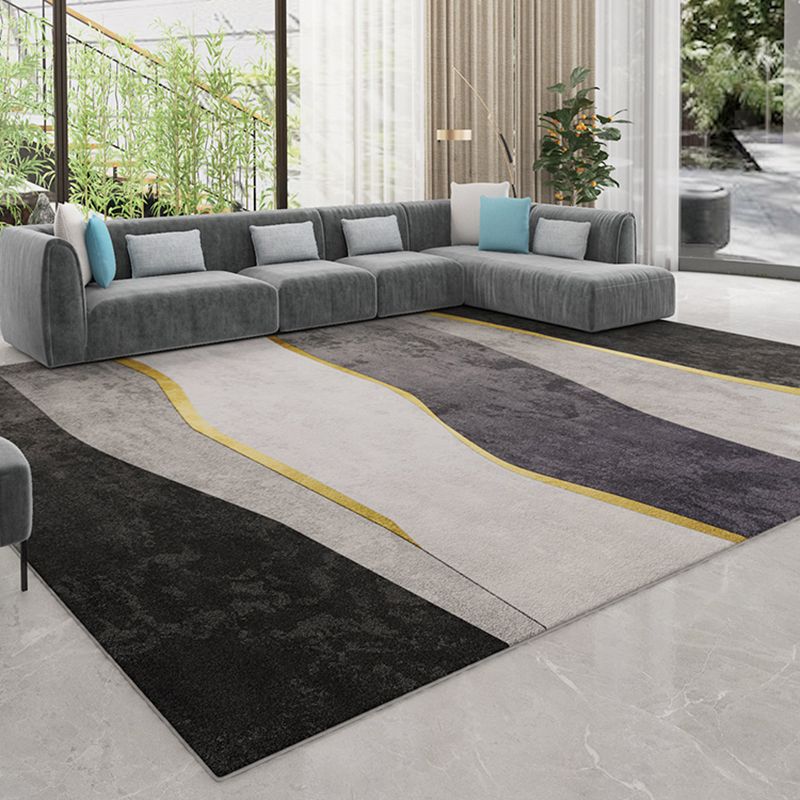 Novelty Geometric Printed Rug Multi Color Polypropylene Indoor Rug Anti-Slip Machine Washable Carpet for Parlor