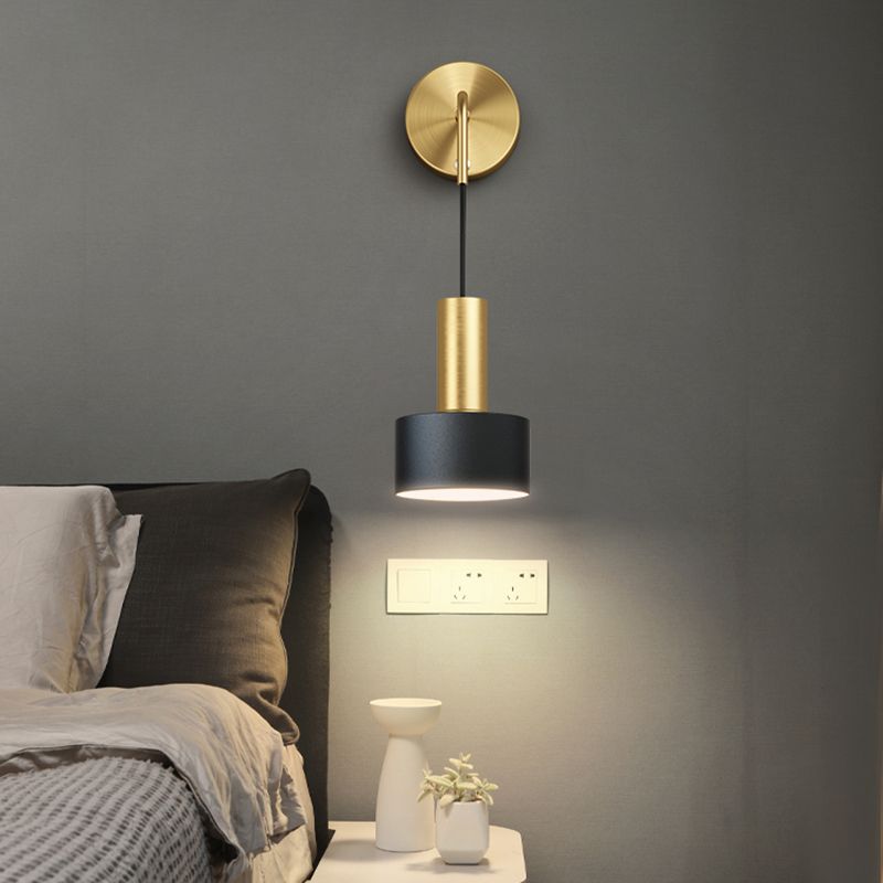 Adjustable Angle 1 Light Cylinderical Wall Sconce Nordic Luxury Style Metal Sconces