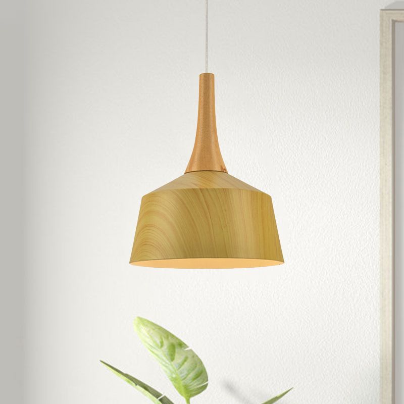 1 Glühbirne Scheune Suspension Leichter Farmstil Weiß/Rotbraun/Kaffee Aluminium Hanging Lamp Kit mit Holzkappe