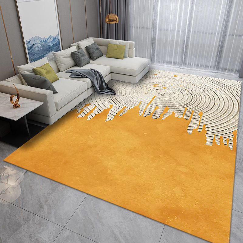 Calming Mixed Spinning Abstract Print Living Room Non-Slip Backing Rectangle Rug