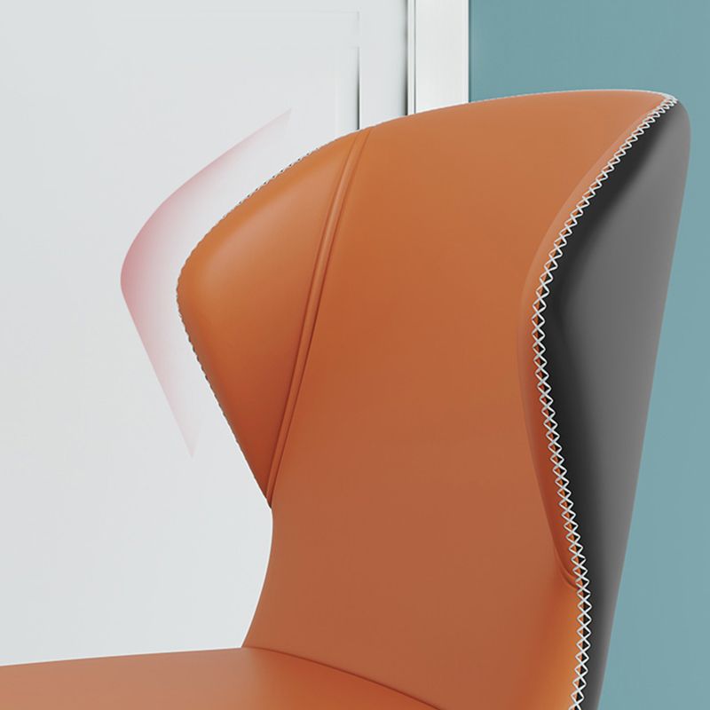 Contemporary Kitchen Armless Chairs Wingback Side Side Chair with Metal Legs