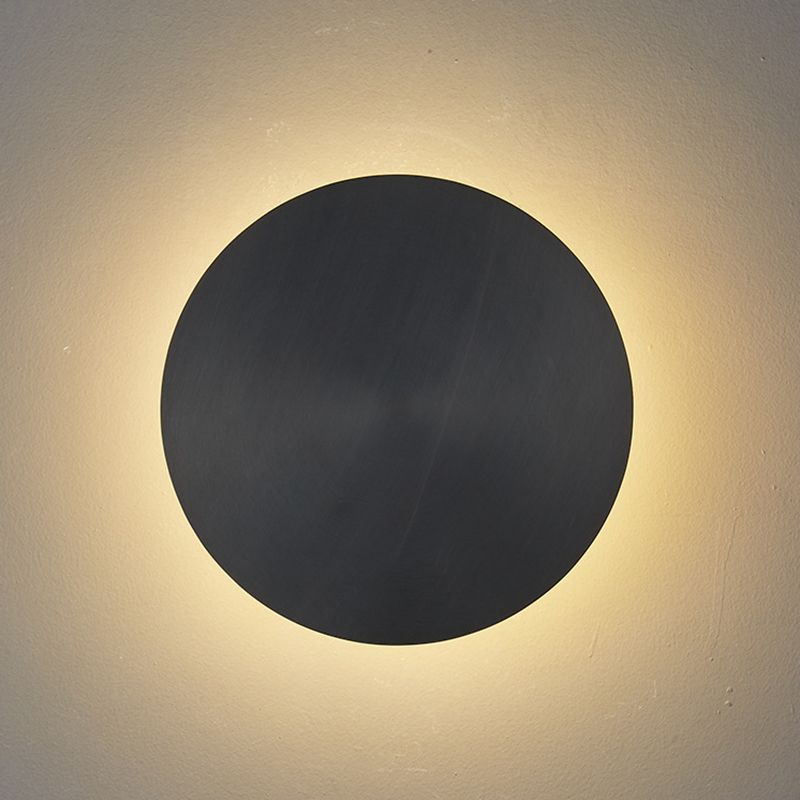 1-Light Round Wall Lamp Modern Metal Sconce Light for Living Room