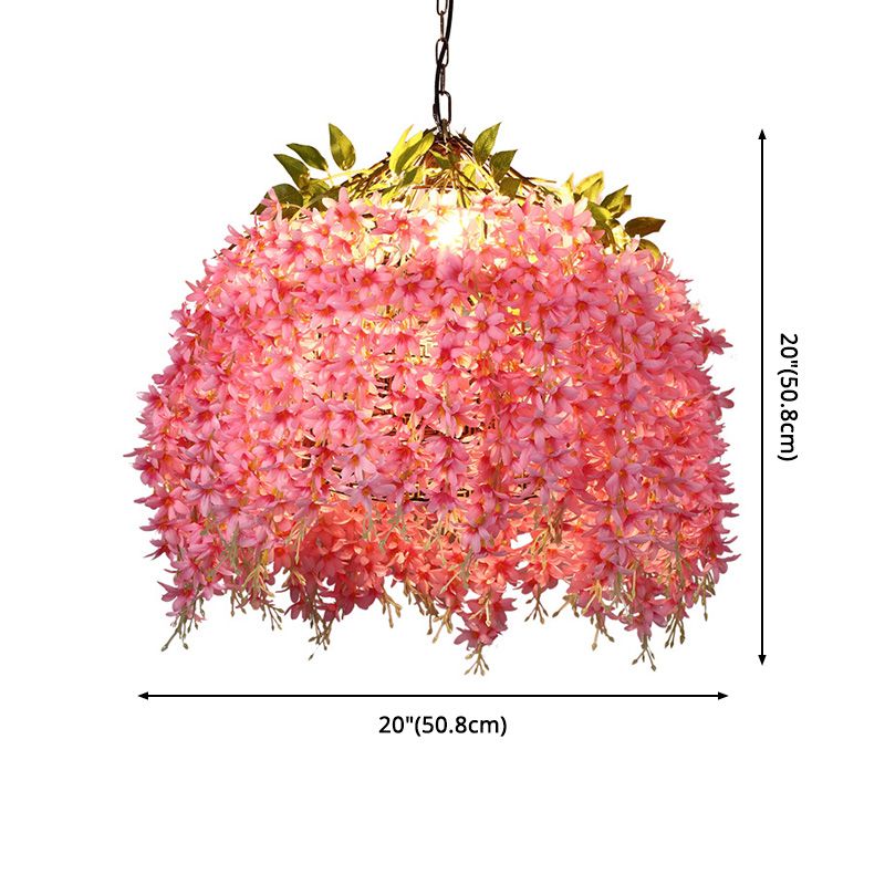 Cluster di fiori in stile Nordico Appedisci un ciondolo di illuminazione decorativa con catena sospesa regolabile