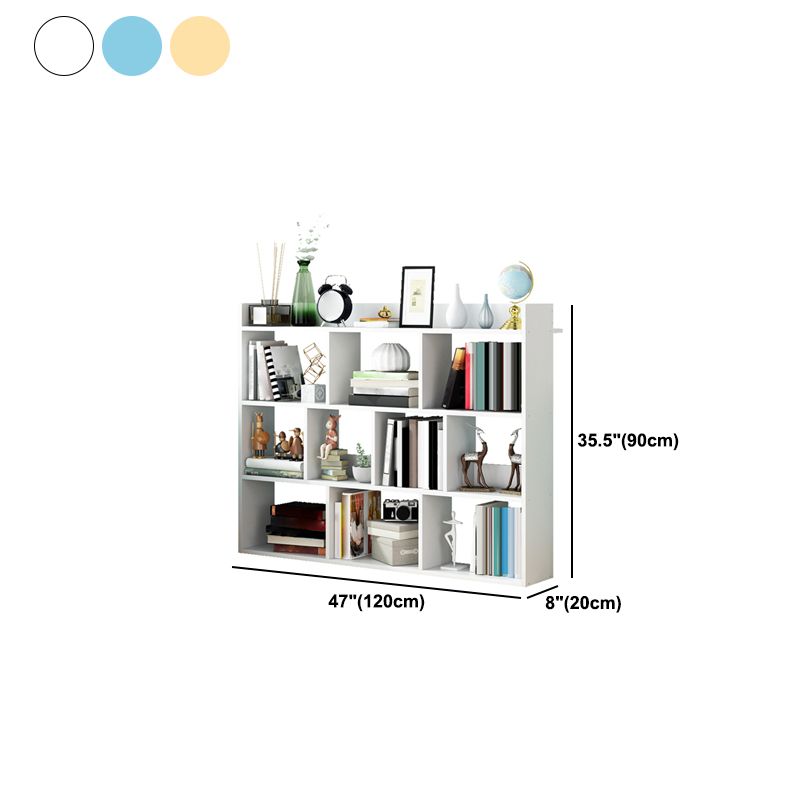 Open Wooden Bookcase Modern Home Living Room Lattice Bookshelf