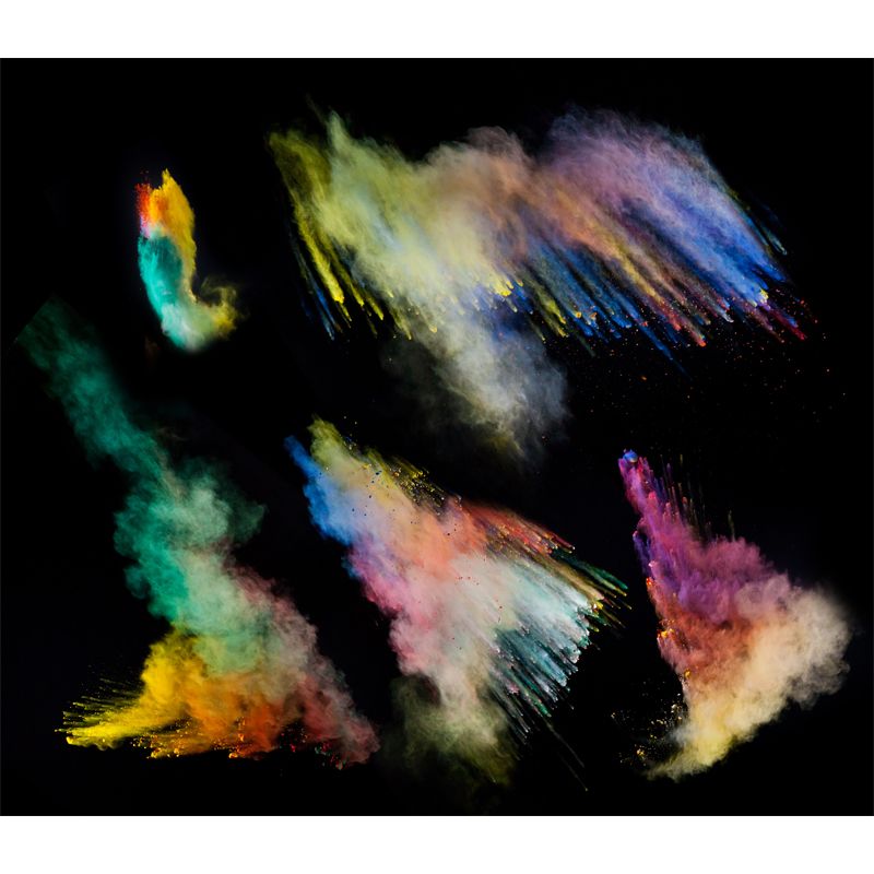 Multicolored Powder Wallpaper Mural Abstract Modern Waterproof Wall Covering for Home