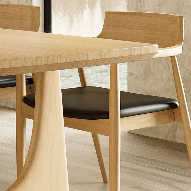 1/2/4/5/7 Pieces Rectangle Dining Set Solid Wood Dining Table with Wooden Chairs