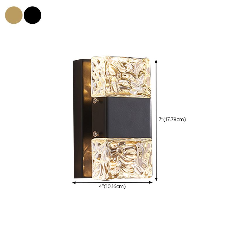 Modern Vanity Lighting Rectangular Wall Light Fixture with Crystal for Bathroom