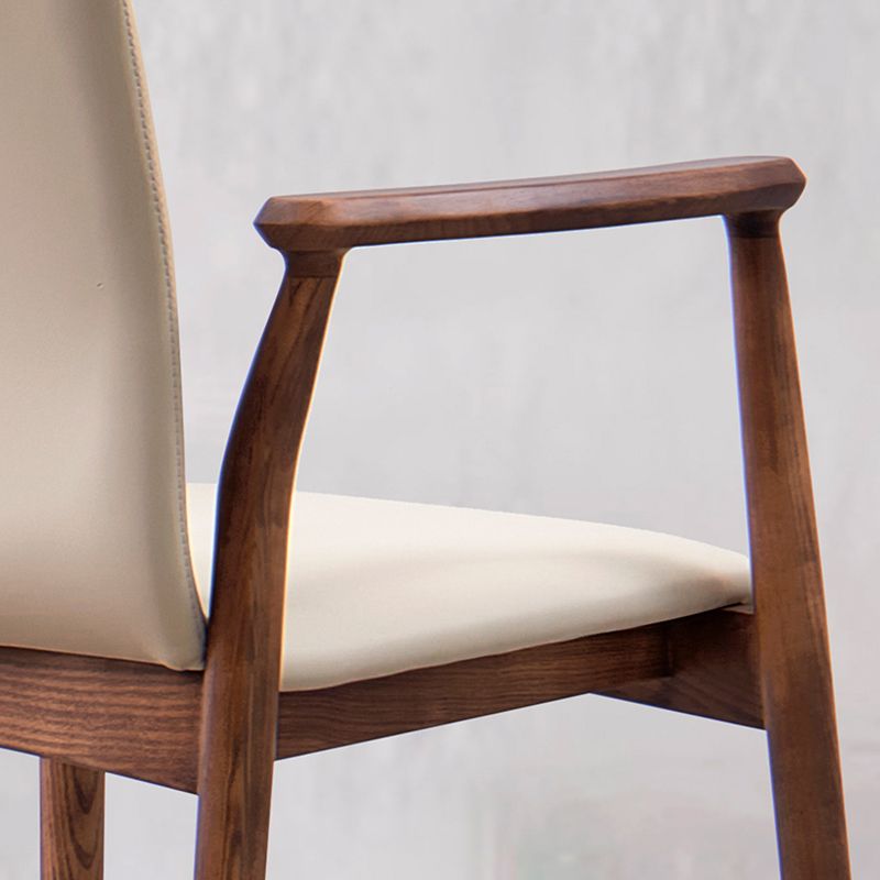 Contemporary Solid Wood Dining Chair Upholstered Arm Chair Home