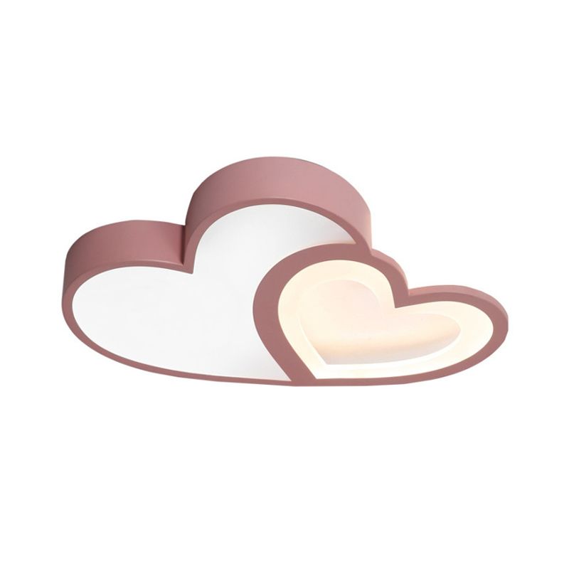 2-Loving Heart plafondmontage licht Macaron Loft acryl LED-plafondlamp voor de kleuterschool