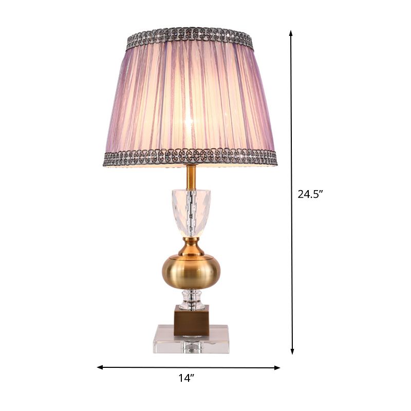 Lampe d'étude effilée Modern Fabric 1 Éclairage de tâche de l'ampoule en violet clair pour la chambre