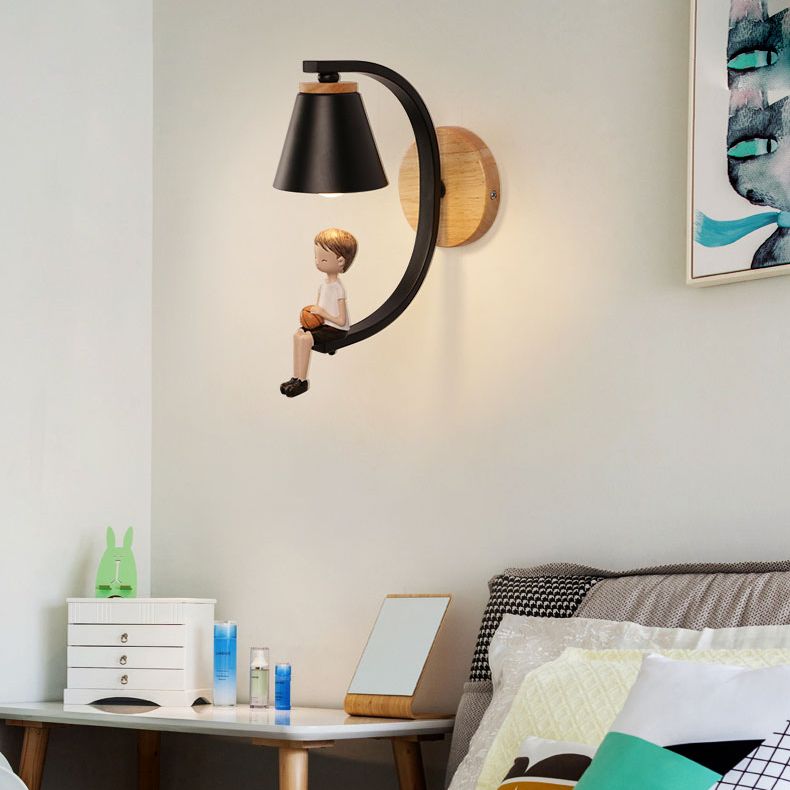 Carsine de résine Cartoon moderne à 1 lumière LED MUR MUR ARMÉE MUR ARMÉ