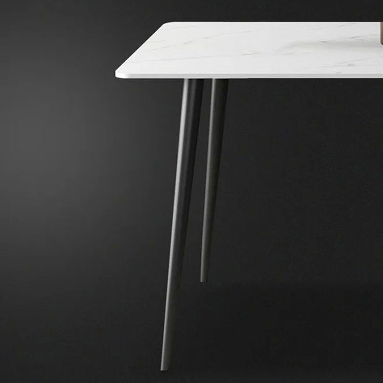 Metal Modern Rectangle Table Sintered Stone Table for Kitchen and Dining Room