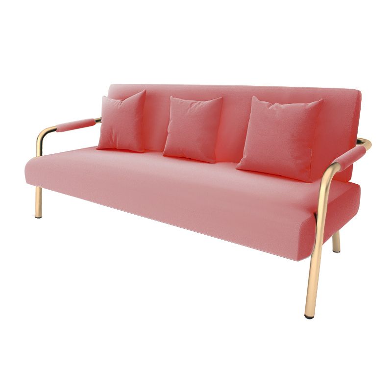 28.35" High Velvet 3-seater Sofa with Square Arm for Apartment