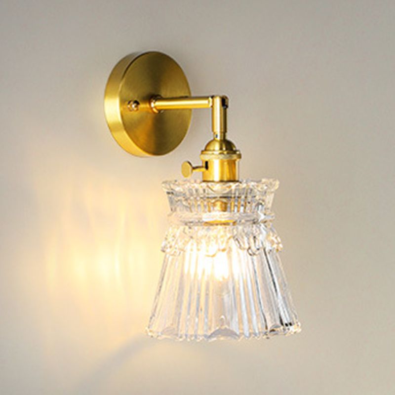 Flared Wall Sconce Lighting Industrial Style Glass 1 Light Wall Mounted Light