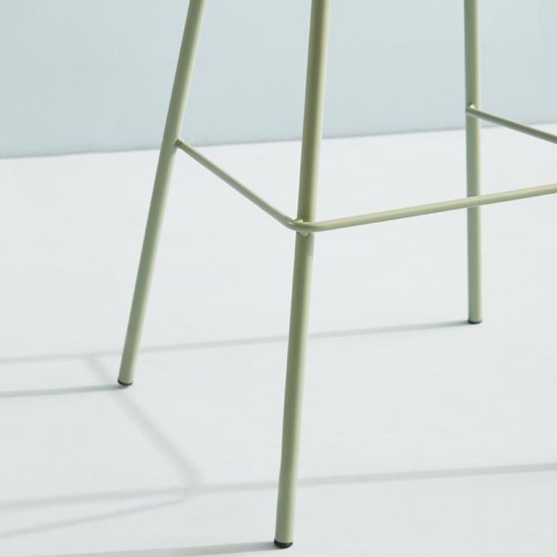 Low Back Dining Stools Armless Plastic Bar Stools with Footrest