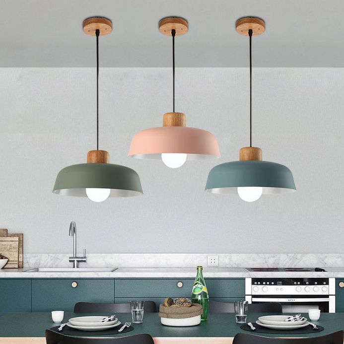 Macaroon Dome Pendant Light Down Light Metal Ceiling Pendant Light for Kitchen
