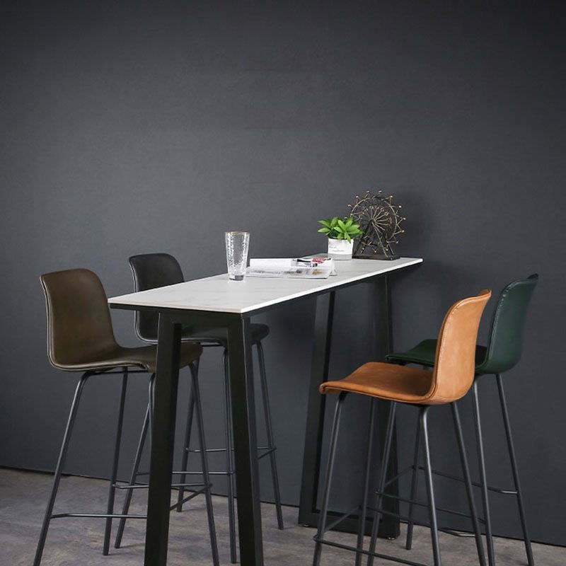 Industrial White Top Counter Table 42-inch Height Table for Living Room