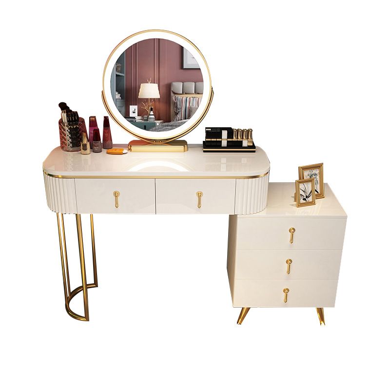Wooden Makeup Counter Adjustable Mirror Vanity Dressing Table with Drawer