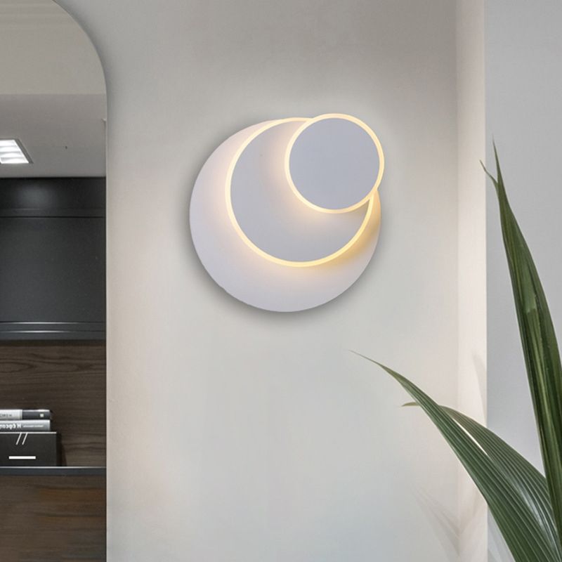Lámpara de pared LED de estilo nórdico redondo de 3 capas 350 ° Luz de aplicador creativo de diseño creativo rotativo en blanco