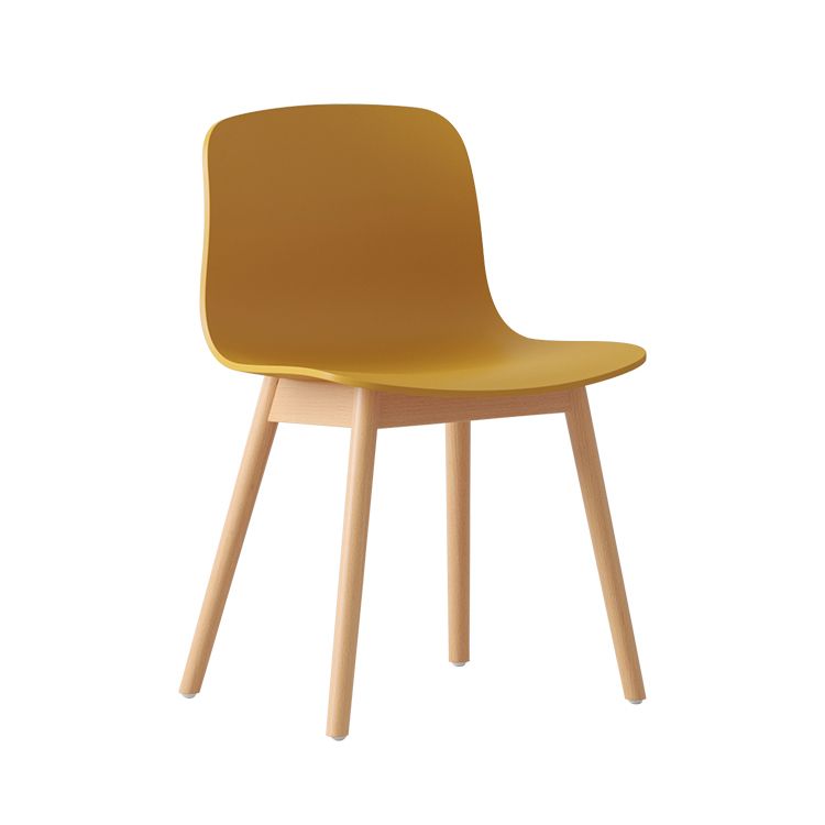 Chaise de café scandinave en bois Chaise de salle à manger Parsons au fini mat (Ensemble de 4)