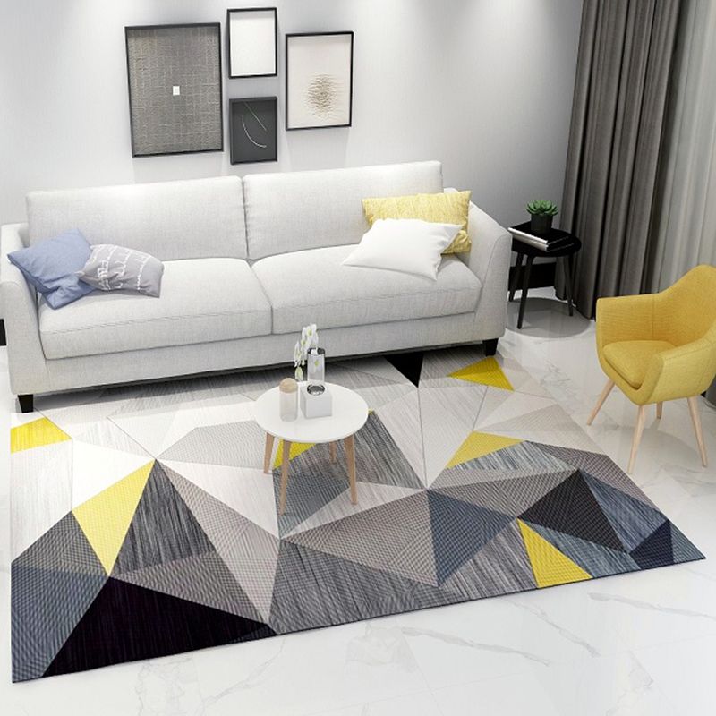 Mehrfarbiger, minimalistischer Innenteppich, Polyester-Teppich mit geometrischem Druck, pflegeleichter Teppich für die Heimdekoration