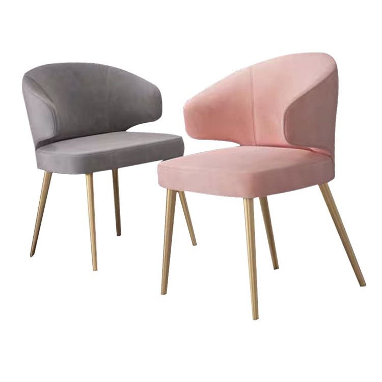 Fabric Glam Style Side Chair Wingback Arm Chair with Gold Legs