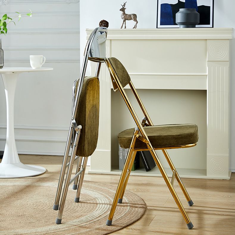 Upholstered Scandinavian Home Side Chair Matte Finish Folding Dining Chair