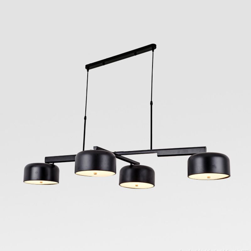 Linear Shape Chandelier Lighting Modern Style 4 Lights Island Lamp for Living Room