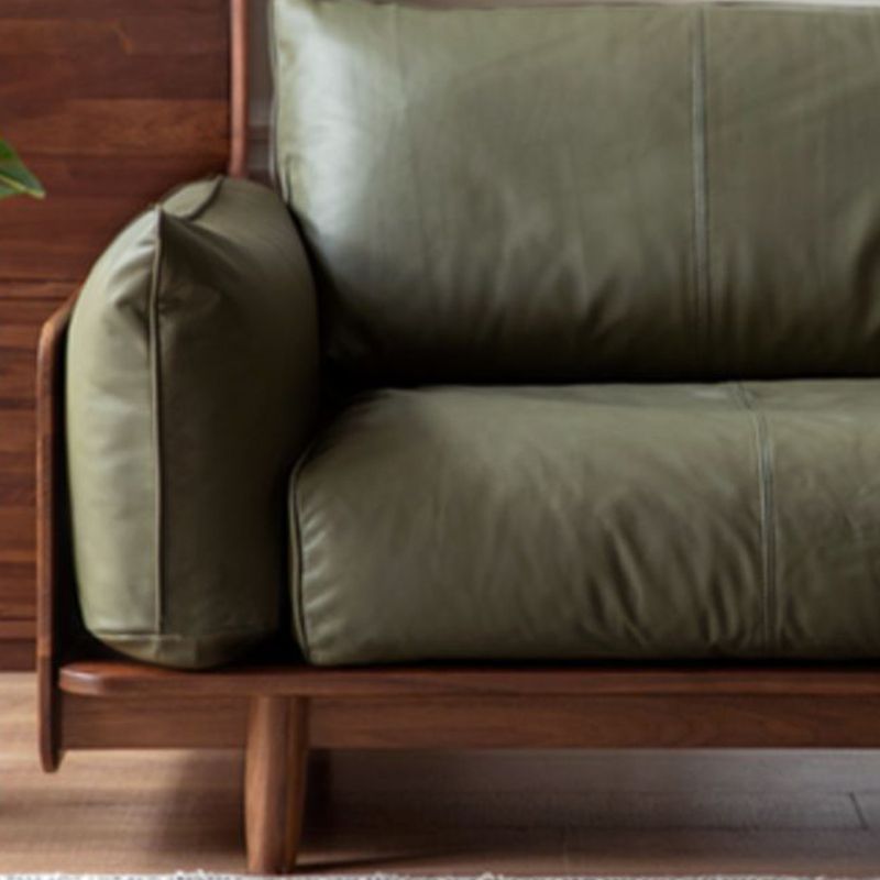 Standard Solid Wood Square Arm Sofa with Cushions Back for Living Room