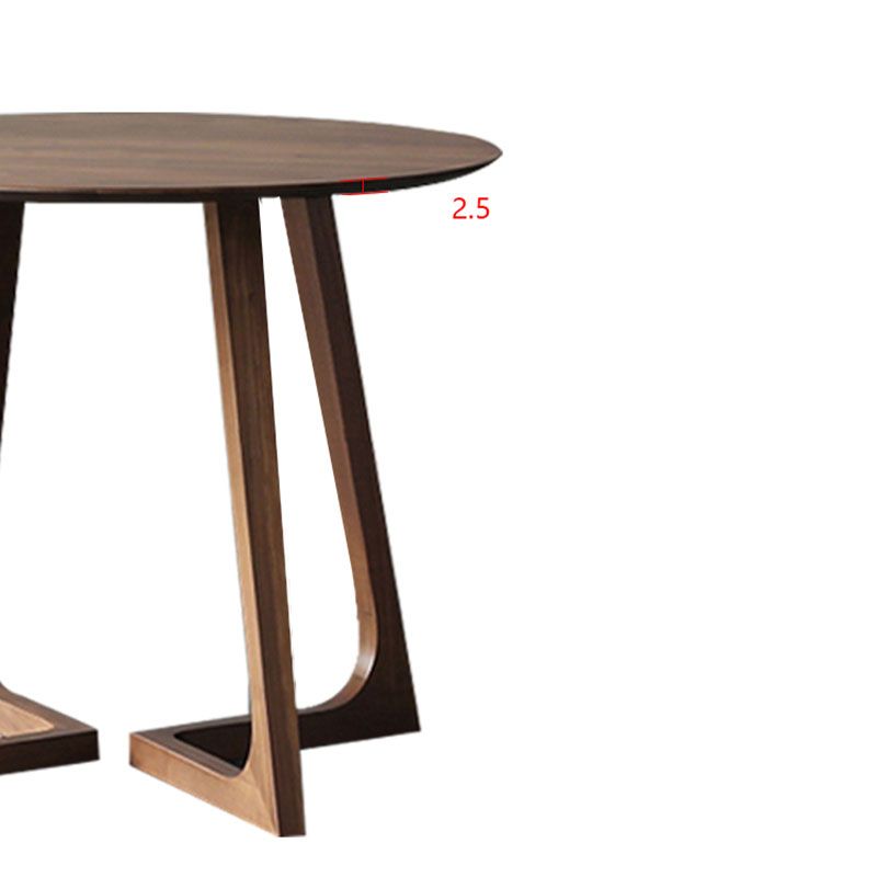 Simple Walnut Ash Dining Table Double Solid Wood Pedestal Home Table