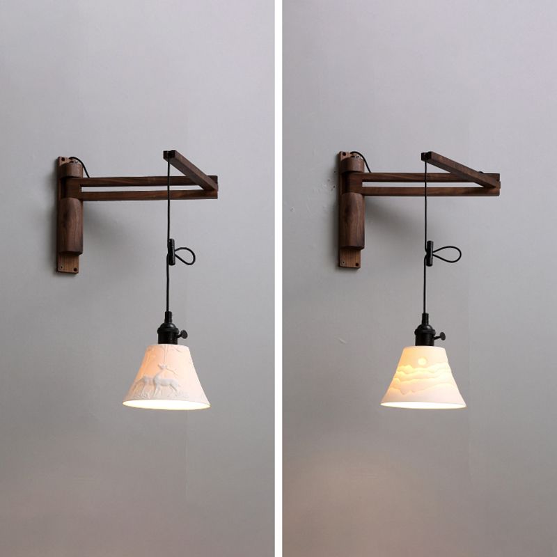 Modern Creative Wall Light Porcelain Bedside Wall Sconce Light for Bedroom