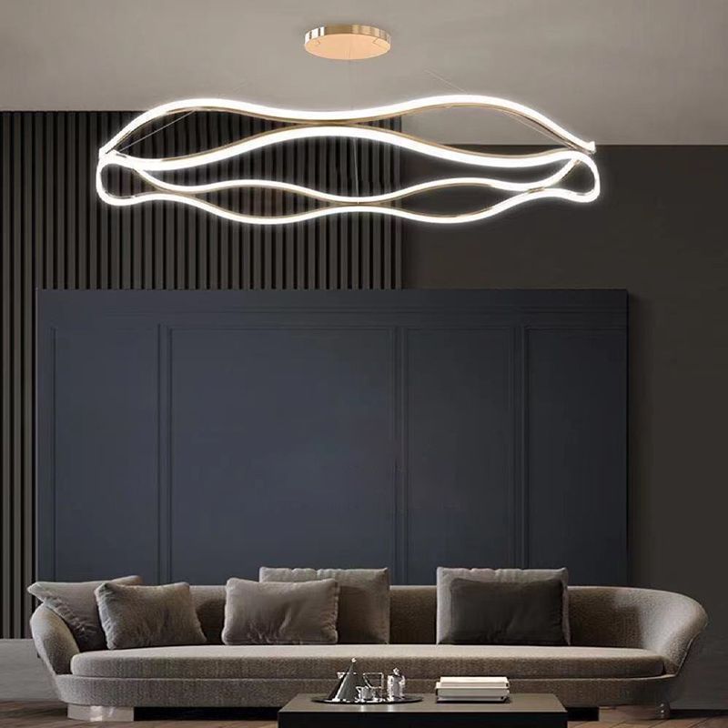 Unique Shape Chandelier Lamp Modern 2 Lights LED Hanging Light for Bedroom