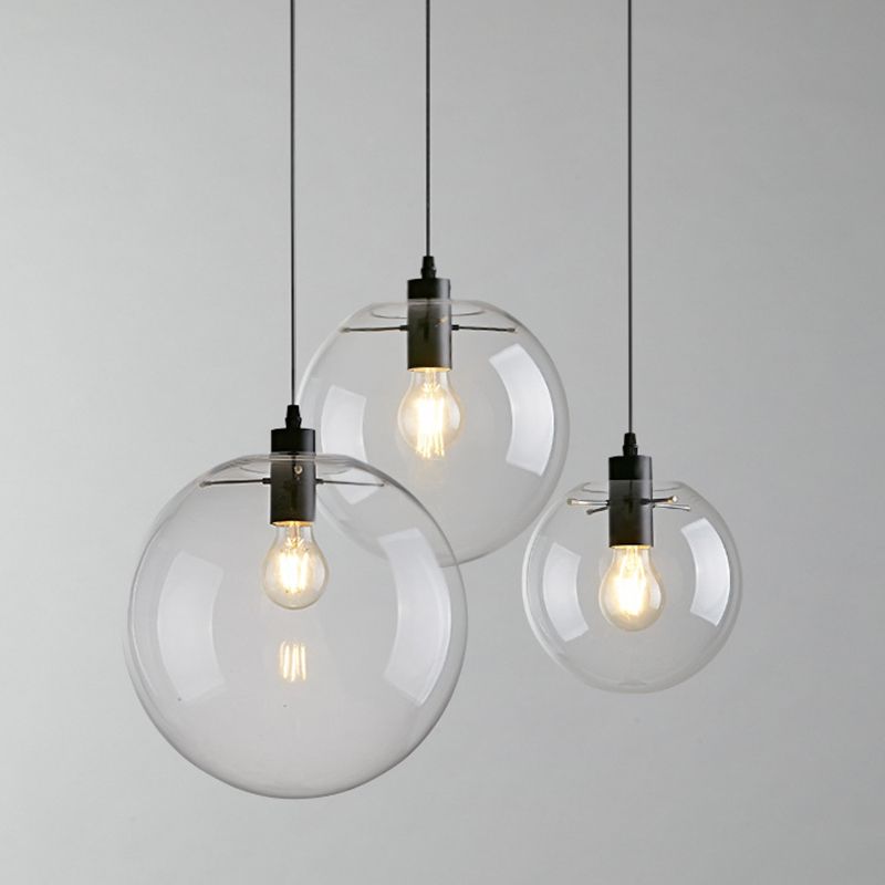 Minimalist Style Globe Ceiling Pendant Light Glass Dinning Room Hanging Pendant Light