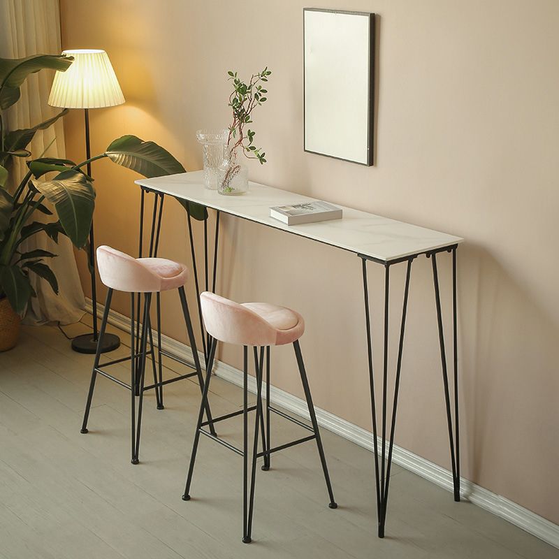 Rectangle Bar Table Industrial Stone Bar Wine Table with 4 Legs