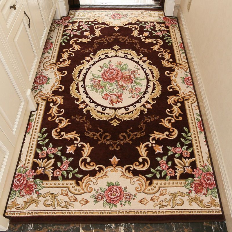 Vintage Area Carpet Medallion Pattern Rug Rectangle Adults Carpet Non-Slip Backing