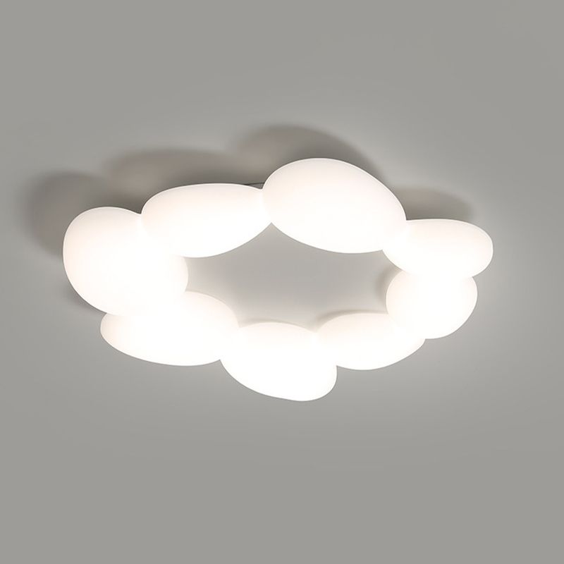 Nordic Flush Mount Plastic LED Ceiling Light Fixture for Bedroom