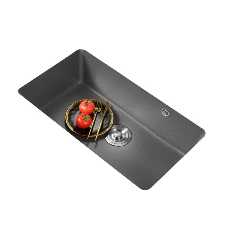 Quartz Kitchen Sink Contemporary Single Bowl Kitchen Sink with Strainer