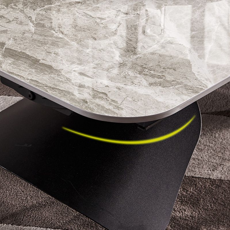 Glam Adjustable Height Coffee Table Slate Cross Legs Cocktail Table