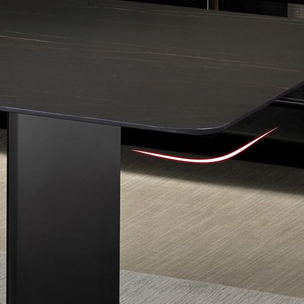 Metal Traditional Luxury Rectangle Table Sintered Stone Dining Table for Home