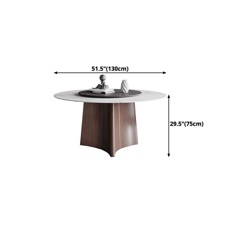 Stone Dining Table Traditional Luxury Round Dining Site Table with Pedestal Base