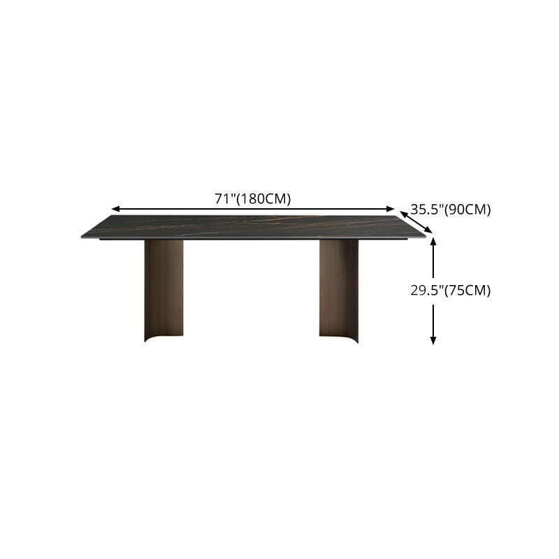 Sintered Stone Rectangle Dining Table Industrial Kitchen Table with 4 Legs