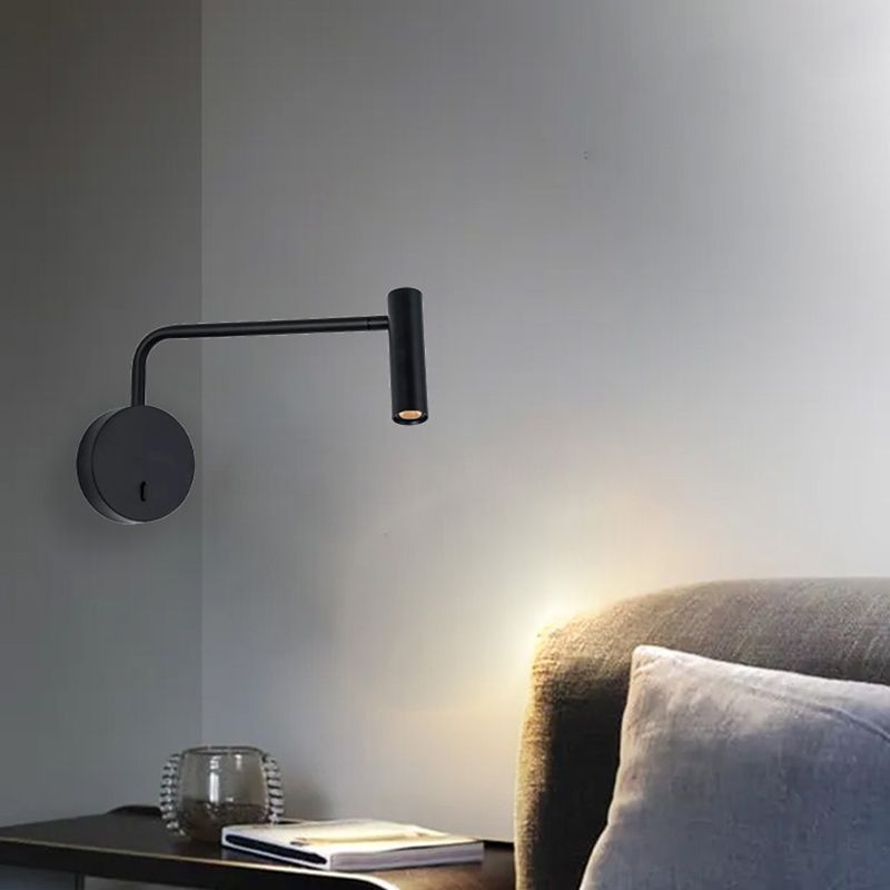 Contemporary Metal Adjustable Wall Sconce 1-Light Wall Mounted Light for Bedroom