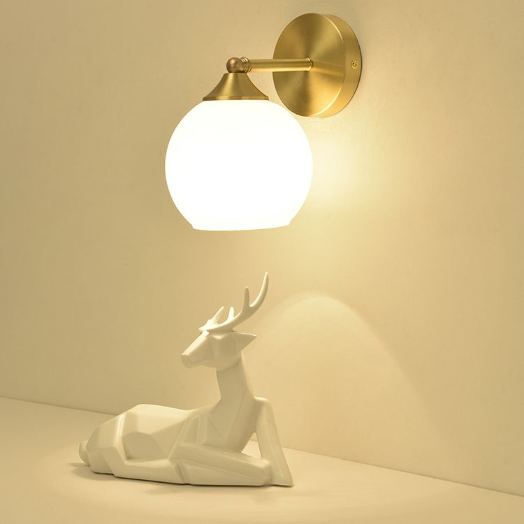 Modern Simple Style Geometric Shade Wall Sconce Metal and Glass 1 Light Sconces in Gold Finish