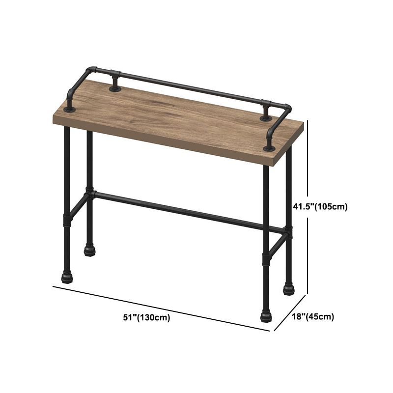 Rectangle Solid Wood Bar Table Set Industrial 1/4 Pieces Counter Table with High Stools