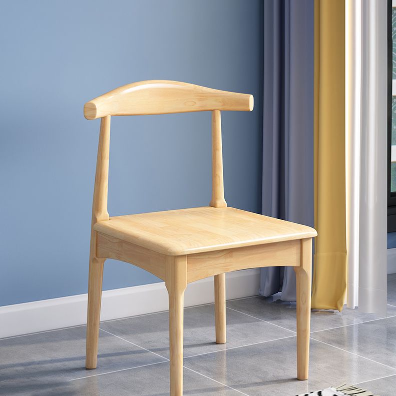 Scandinavian Wood Dining Chairs Indoor Armless Open Back Dining Side Chair