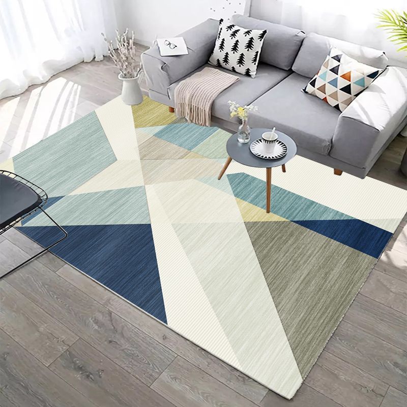 Distinctive Simple Contemporary Rug Triangle Design Area Rug Polyester Anti-Slip Backing Area Carpet for Living Room